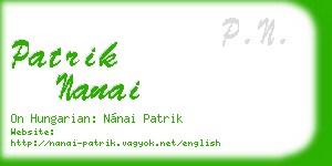 patrik nanai business card